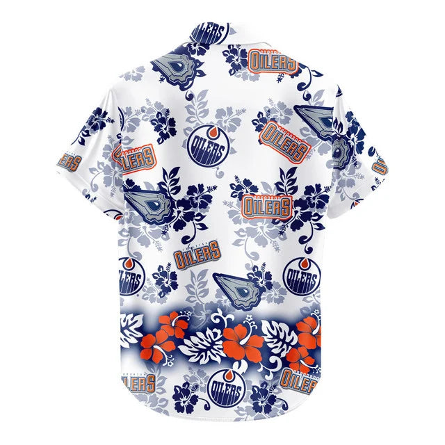 LIMITED EDITION - NEW CUSTOMIZED NHL03 EMO EDMONTON OILERS UNISEX HAWAIIAN SHIRT & SHORTS SET