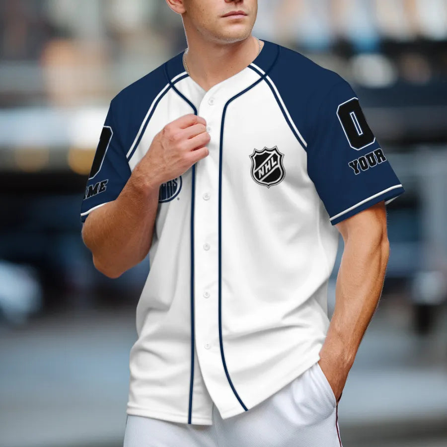 LIMITED EDITION - NEW CUSTOMIZED NHL03 EMO EDMONTON OILERS BASEBALL JERSEY