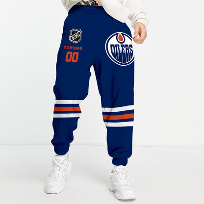 LIMITED EDITION - NEW CUSTOMIZED NHL03 EMO EDMONTON OILERS COMBO HOODIE & LONGPANTS