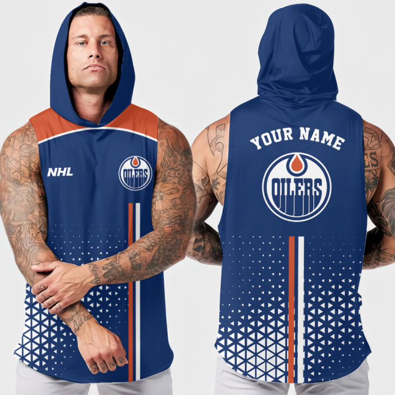 LIMITED EDITION - NEW CUSTOMIZED NHL03 EMO EDMONTON OILERS HOODED TANK TOP