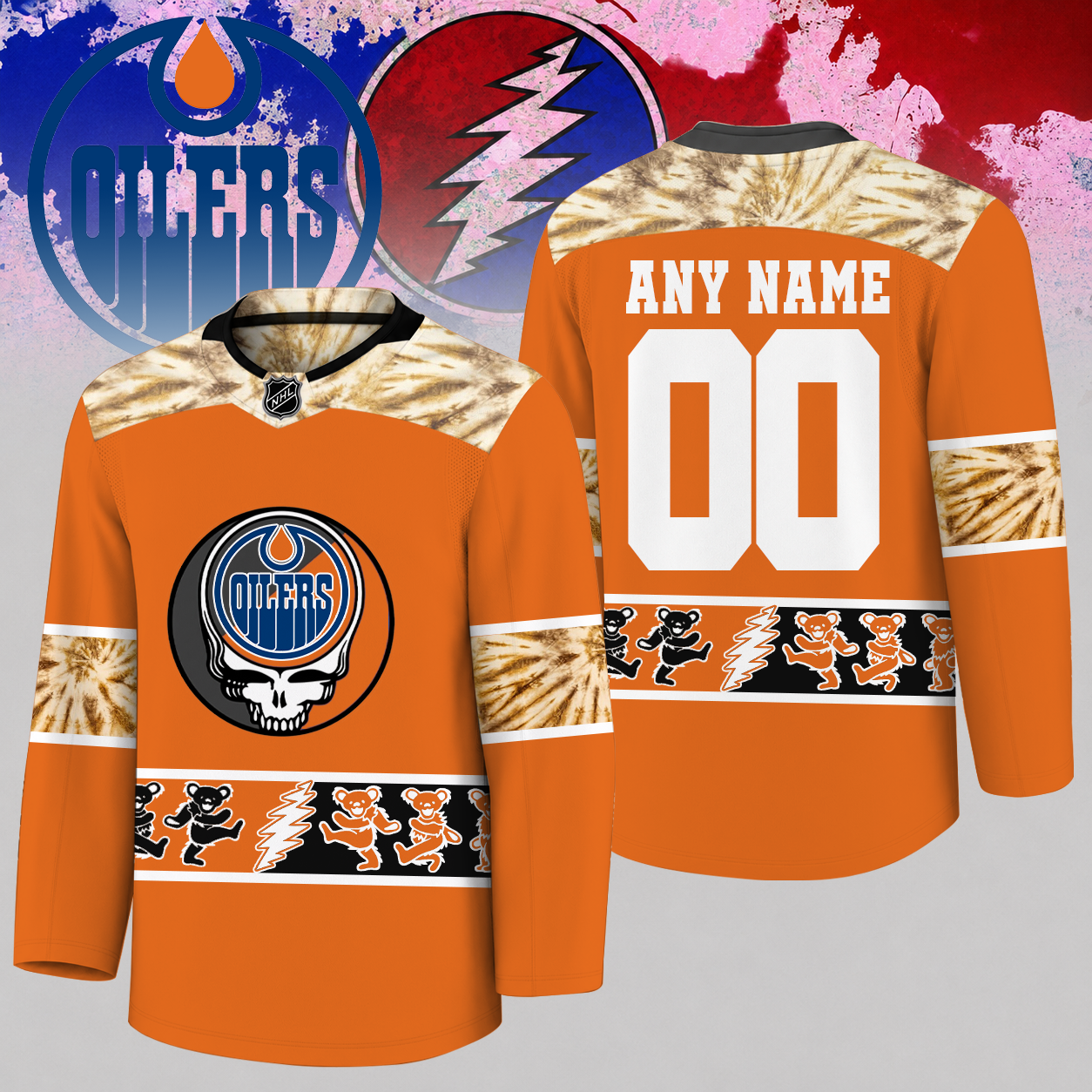 [SUPER SALE] NEW CUSTOMIZED NHL03 EMO EDMONTON OILERS UNISEX HOCKEY JERSEY