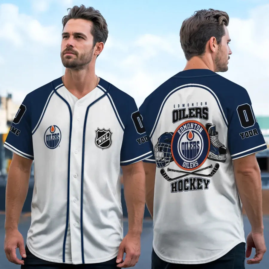 LIMITED EDITION - NEW CUSTOMIZED NHL03 EMO EDMONTON OILERS BASEBALL JERSEY