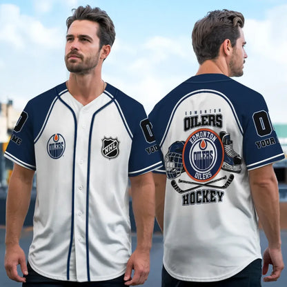 LIMITED EDITION - NEW CUSTOMIZED NHL03 EMO EDMONTON OILERS BASEBALL JERSEY