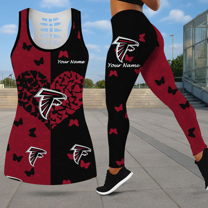 LIMITED EDITION - NEW CUSTOMIZED NFL18 ATF ATLANTA FALCONS LEGGINGS & HOLLOW TANK TOP SET