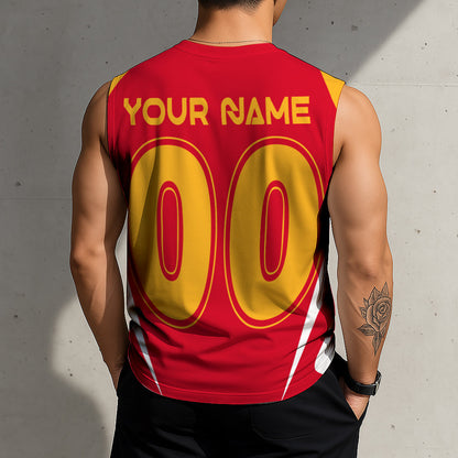 LIMITED EDITION - NEW CUSTOMIZED NHL17 CGF CALGARY FLAMES TANK TOP & GYM SHIRT