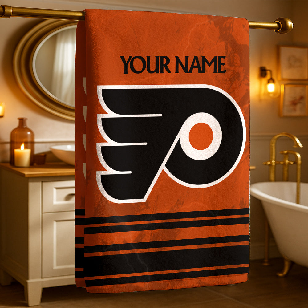 LIMITED EDITION - NEW CUSTOMIZED NHL27 PPF PHILADELPHIA FLYERS BEACH & BATH TOWEL