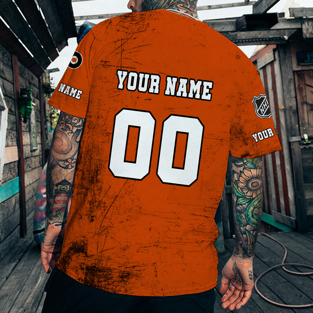 LIMITED EDITION - NEW CUSTOMIZED NHL27 PPF PHILADELPHIA FLYERS T-SHIRT FOR FANS