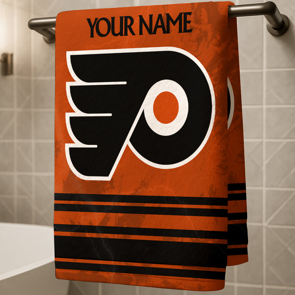 LIMITED EDITION - NEW CUSTOMIZED NHL27 PPF PHILADELPHIA FLYERS BEACH & BATH TOWEL