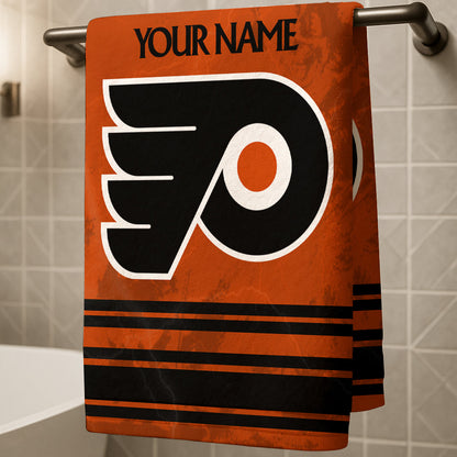 LIMITED EDITION - NEW CUSTOMIZED NHL27 PPF PHILADELPHIA FLYERS BEACH & BATH TOWEL