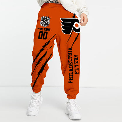 LIMITED EDITION - NEW CUSTOMIZED NHL27 PPF PHILADELPHIA FLYERS UNISEX LONG PANTS