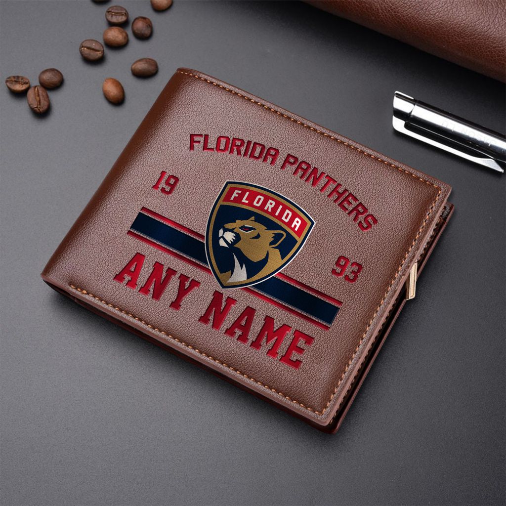 LIMITED EDITION - NEW CUSTOMIZED NHL01 FPT FLORIDA PANTHERS LEATHER WALLET