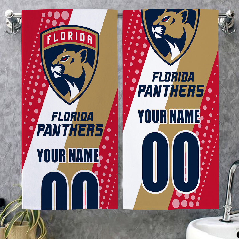 LIMITED EDITION - NEW CUSTOMIZED NHL01 FPT FLORIDA PANTHERS BEACH & BATH TOWEL