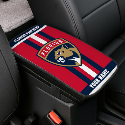 LIMITED EDITION - NEW CUSTOMIZED NHL01 FPT FLORIDA PANTHERS CAR ARMREST PAD COVER