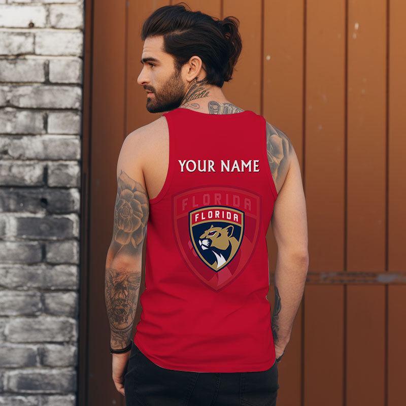 LIMITED EDITION - NEW CUSTOMIZED NHL01 FPT FLORIDA PANTHERS UNISEX TANK TOP