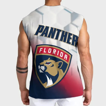 LIMITED EDITION - NEW CUSTOMIZED NHL01 FPT FLORIDA PANTHERS TANK TOP & GYM SHIRT