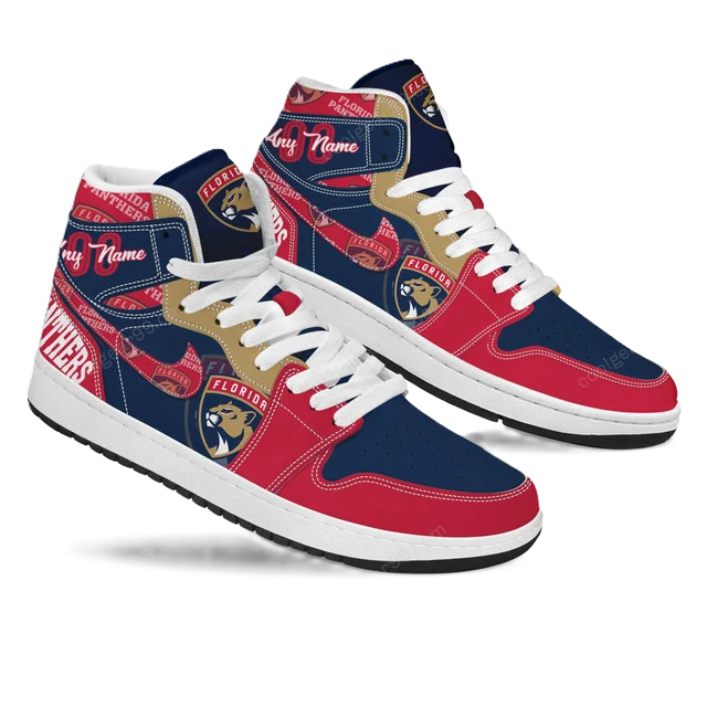 LIMITED EDITION - NEW CUSTOMIZED NHL01 FL PANTHERS AIR JORDAN SNEAKERS