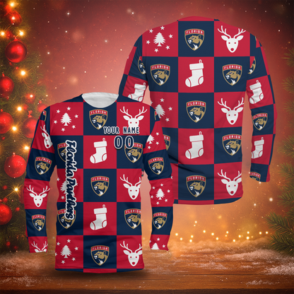 LIMITED EDITION - NEW CUSTOMIZED NHL01 FPT FLORIDA PANTHERS LONG SLEEVED T-SHIRT