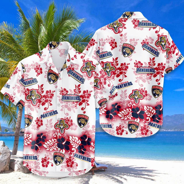 LIMITED EDITION - NEW CUSTOMIZED NHL01 FPT FLORIDA PANTHERS UNISEX HAWAIIAN SHIRT & SHORTS SET