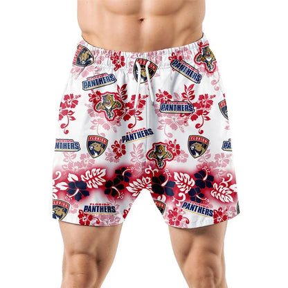 LIMITED EDITION - NEW CUSTOMIZED NHL01 FPT FLORIDA PANTHERS UNISEX HAWAIIAN SHIRT & SHORTS SET