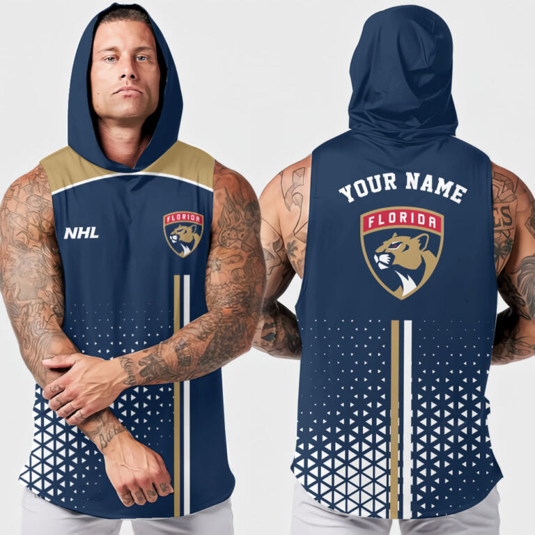 LIMITED EDITION - NEW CUSTOMIZED NHL01 FPT FLORIDA PANTHERS HOODED TANK TOP