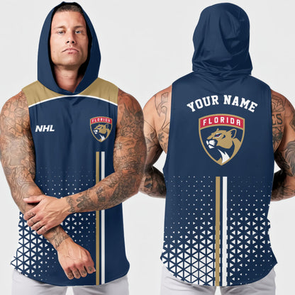 LIMITED EDITION - NEW CUSTOMIZED NHL01 FPT FLORIDA PANTHERS HOODED TANK TOP