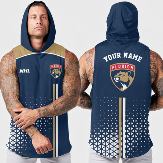 LIMITED EDITION - NEW CUSTOMIZED NHL01 FPT FLORIDA PANTHERS HOODED TANK TOP