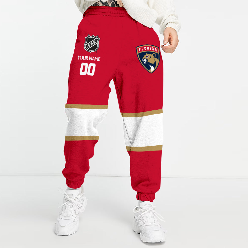 LIMITED EDITION - NEW CUSTOMIZED NHL01 FPT FLORIDA PANTHERS COMBO HOODIE & LONGPANTS