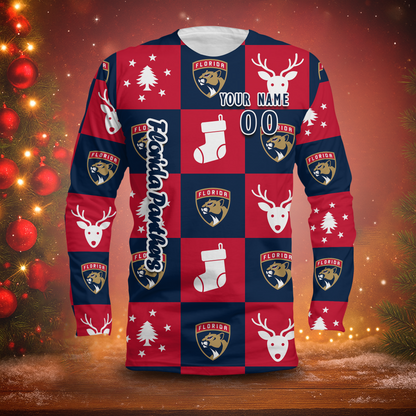 LIMITED EDITION - NEW CUSTOMIZED NHL01 FPT FLORIDA PANTHERS LONG SLEEVED T-SHIRT