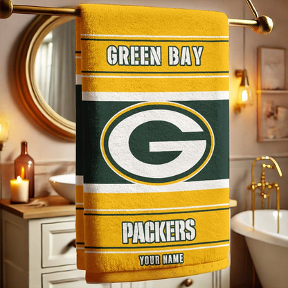 LIMITED EDITION - NEW CUSTOMIZED NFL08 GBP GREEN BAY PACKERS BEACH & BATH TOWEL (KIDS & ADULTS)