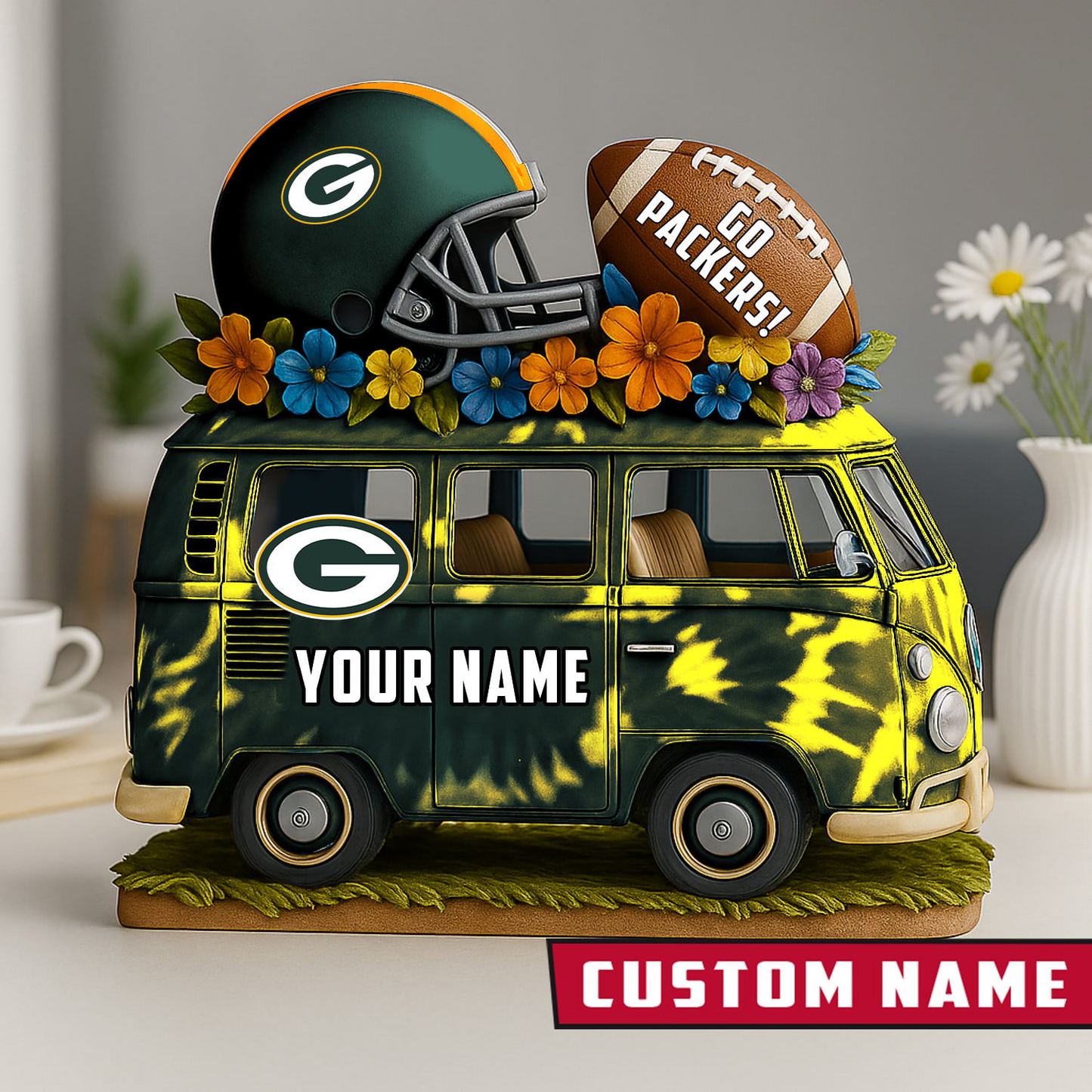 LIMITED EDITION - NEW CUSTOMIZED NFL08 GBP GREEN BAY PACKERS BUS ACRYLIC BLOCK