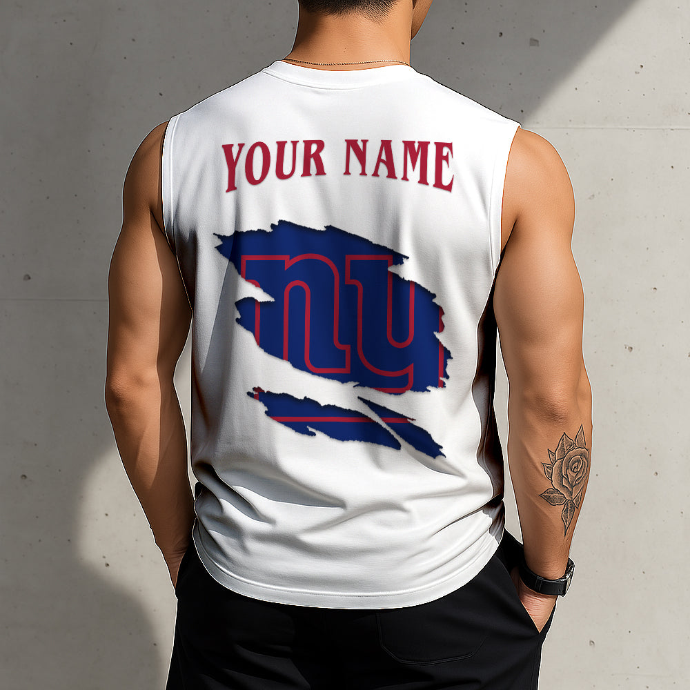 LIMITED EDITION - NEW CUSTOMIZED NFL32 NYG NEW YORK GIANTS TANKTOP & GYM SHIRT