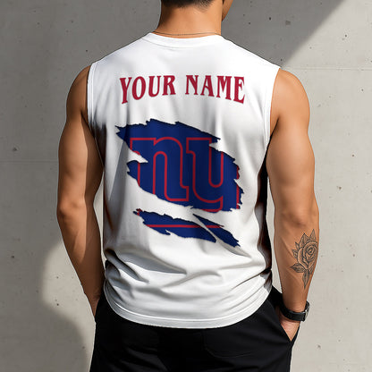 LIMITED EDITION - NEW CUSTOMIZED NFL32 NYG NEW YORK GIANTS TANKTOP & GYM SHIRT