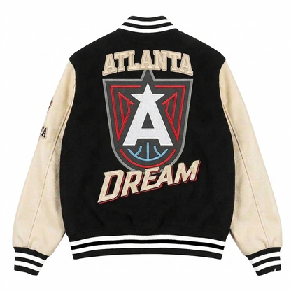 LIMITED EDITION - NEW CUSTOMIZED WNBA01 ALD AT DREAM BASEBALL JACKET, SATIN VARSITY JACKET 01