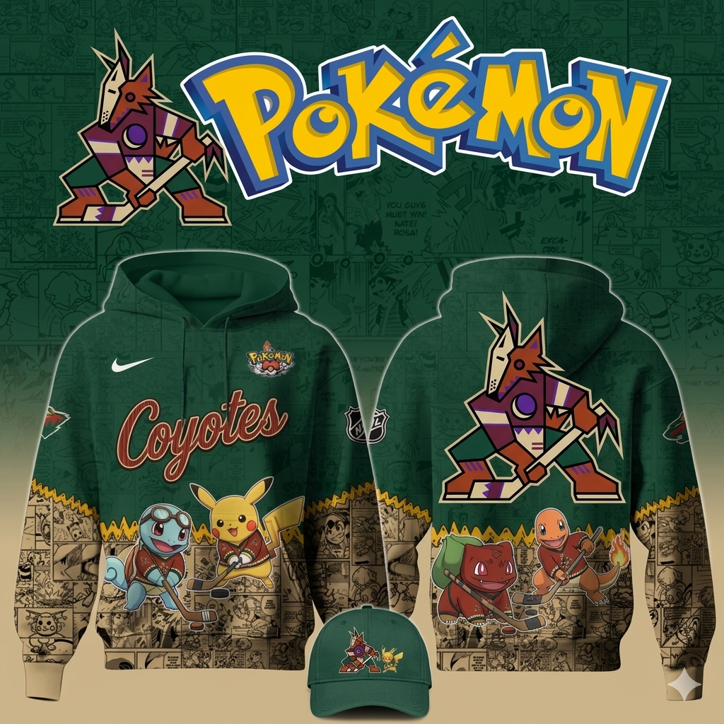 LIMITED EDITION - NEW CUSTOMIZED NHL30 AZC ARIZONA COYOTES X POKÉMON T-SHIRT, SWEATSHIRT, HOODIE & ZIP HOODIE