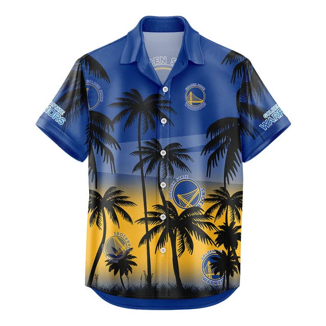 LIMITED EDITION - NEW CUSTOMIZED NBA12 GSW GOLDEN STATE WARRIORS UNISEX HAWAIIAN SHIRT & SHORTS SET