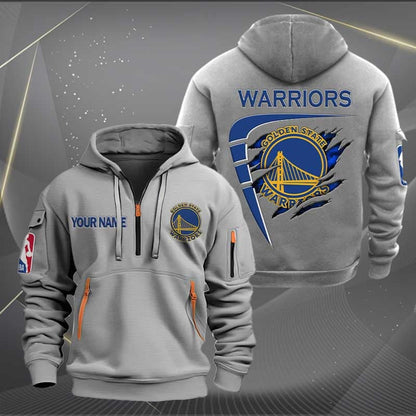 [HOT DEAL] NEW CUSTOMIZED NBA12 GS GOLDEN STATE WARRIORS QUARTER ZIP HOODIE
