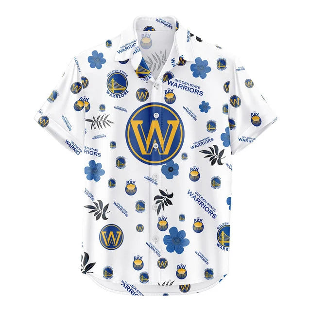 LIMITED EDITION - NEW CUSTOMIZED NBA12 GSW GOLDEN STATE WARRIORS UNISEX HAWAIIAN SHIRT & SHORTS SET