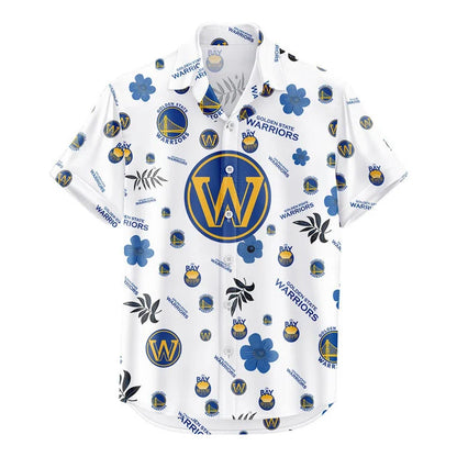LIMITED EDITION - NEW CUSTOMIZED NBA12 GSW GOLDEN STATE WARRIORS UNISEX HAWAIIAN SHIRT & SHORTS SET