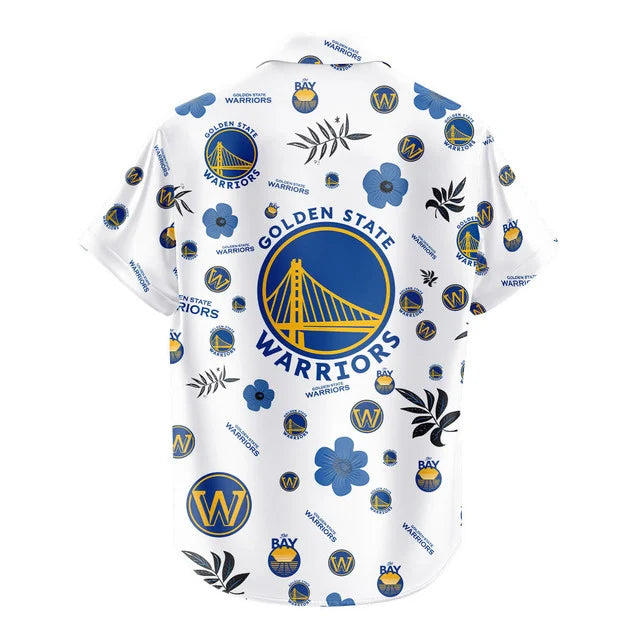 LIMITED EDITION - NEW CUSTOMIZED NBA12 GSW GOLDEN STATE WARRIORS UNISEX HAWAIIAN SHIRT & SHORTS SET