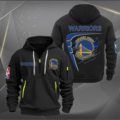 [HOT DEAL] NEW CUSTOMIZED NBA12 GS GOLDEN STATE WARRIORS QUARTER ZIP HOODIE