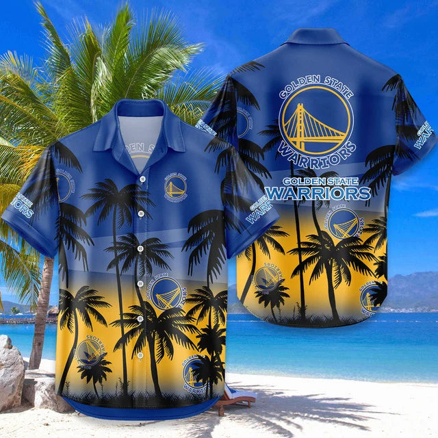 LIMITED EDITION - NEW CUSTOMIZED NBA12 GSW GOLDEN STATE WARRIORS UNISEX HAWAIIAN SHIRT & SHORTS SET
