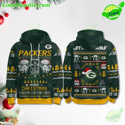 LIMITED EDITION - NEW CUSTOMIZED NFL08 GBP GREEN BAY PACKERS MERRY CHRISTMAS HOODIE, ZIP HOODIE, SWEATSHIRT