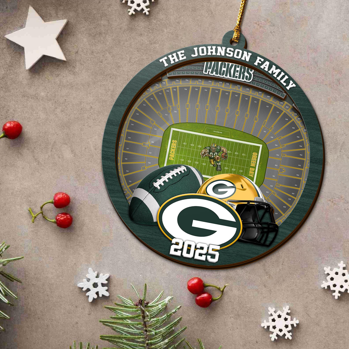 LIMITED EDITION - NEW CUSTOMIZED NFL08 GBP GREEN BAY PACKERS ORNAMENT