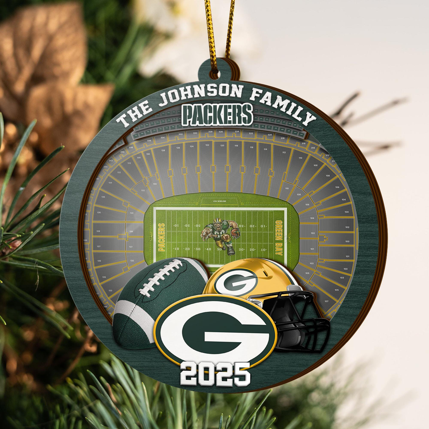 LIMITED EDITION - NEW CUSTOMIZED NFL08 GBP GREEN BAY PACKERS ORNAMENT