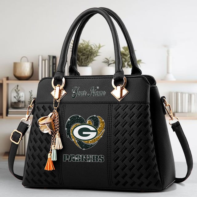 LIMITED EDITION - NEW CUSTOMIZED NFL08 GBP GREEN BAY PACKERS ZIP HANDBAG MULTICOLOR