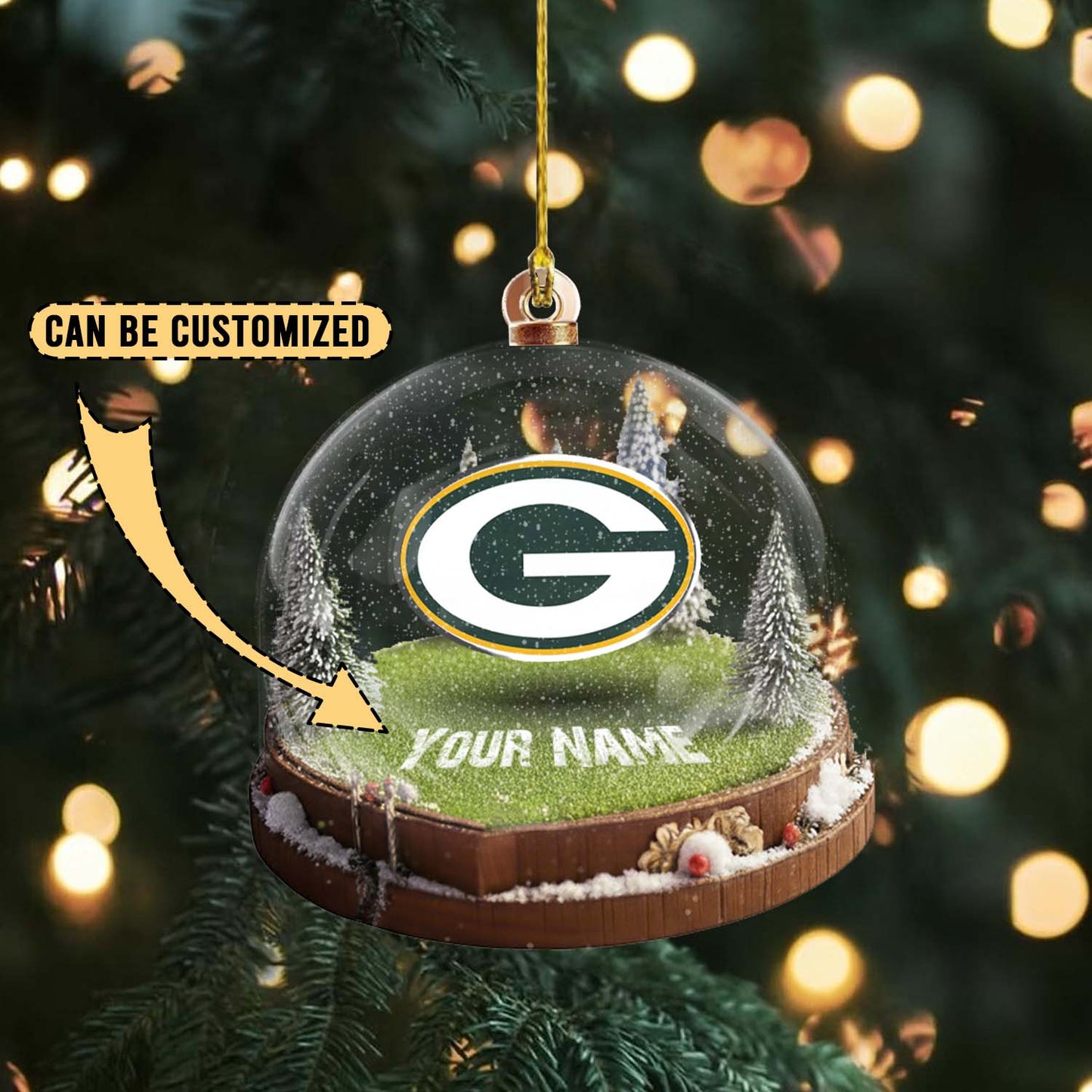 LIMITED EDITION - NEW CUSTOMIZED NFL08 GBP GREEN BAY PACKERS ACRYLIC ORNAMENT