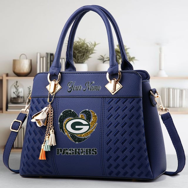LIMITED EDITION - NEW CUSTOMIZED NFL08 GBP GREEN BAY PACKERS ZIP HANDBAG MULTICOLOR