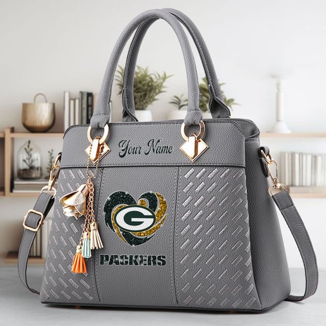 LIMITED EDITION - NEW CUSTOMIZED NFL08 GBP GREEN BAY PACKERS ZIP HANDBAG MULTICOLOR