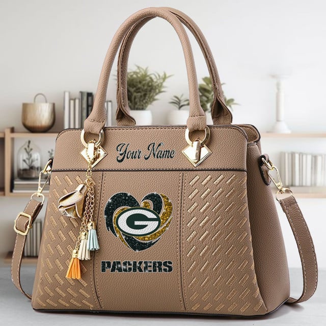 LIMITED EDITION - NEW CUSTOMIZED NFL08 GBP GREEN BAY PACKERS ZIP HANDBAG MULTICOLOR