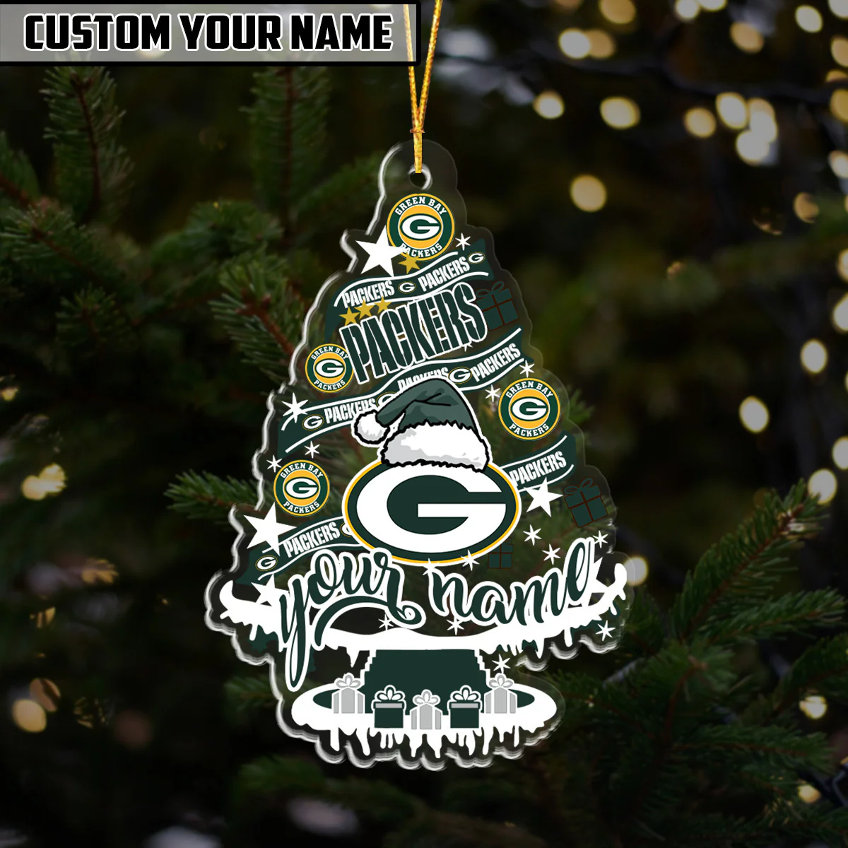 LIMITED EDITION - NEW CUSTOMIZED NFL08 GBP GREEN BAY PACKERS ORNAMENT